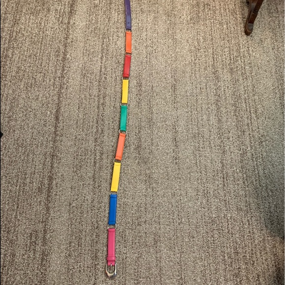 Plus- 100% leather- 80’s color block leather belt, A.D.R., ladies XL, plus size - Picture 2 of 16